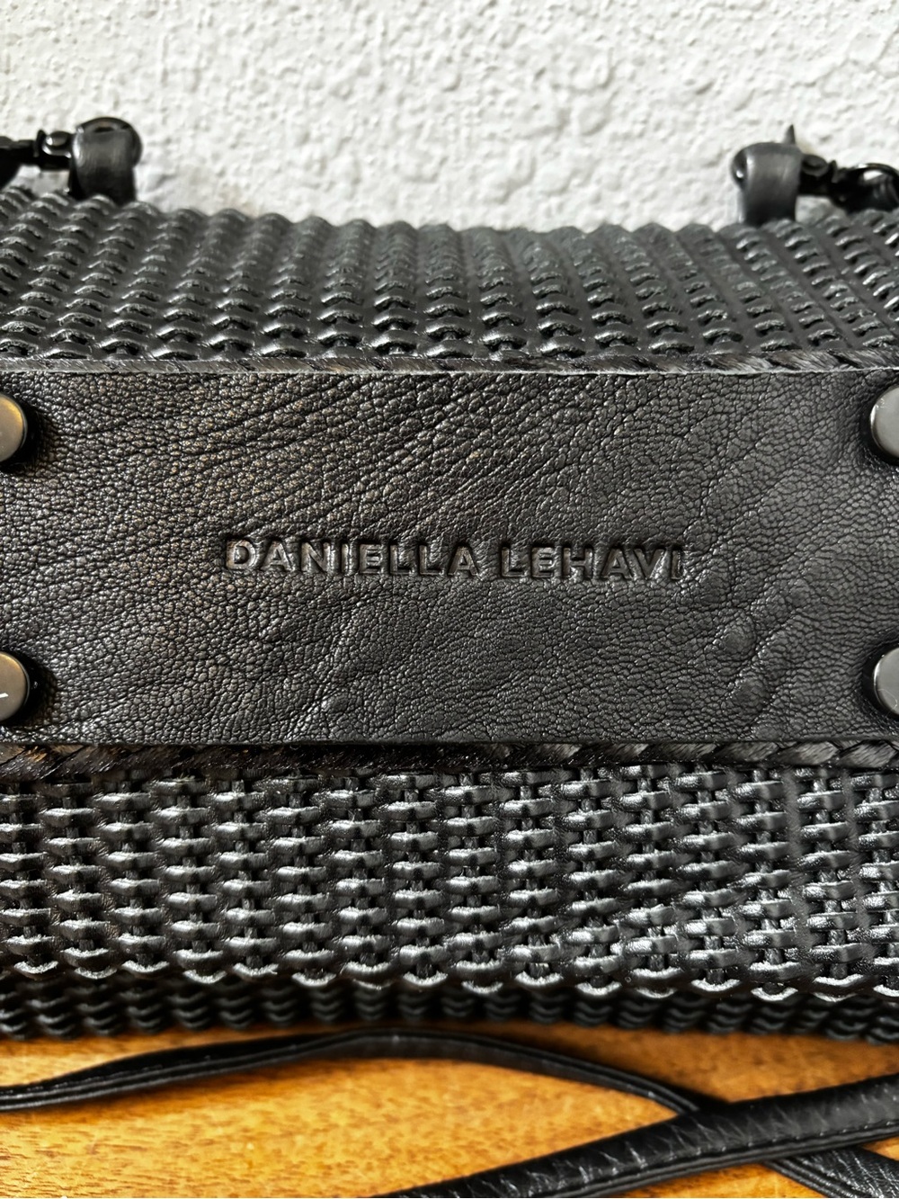 Daniella Lahavi Leather Woven Crossbody Bag - Picture 3 of 14
